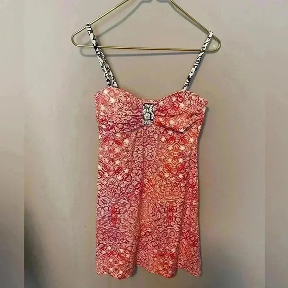 Tommy Bahama Red and Black Dress Size Small - Picture 1 of 6